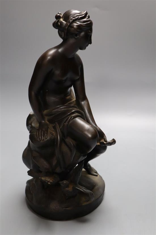 An early 20th century bronze figured of seated Venus, height 24cm